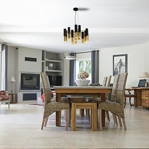 Lampadario moderno lusso oro nero accessori luce soffitto cucina camera da letto - Foto 8 di 19