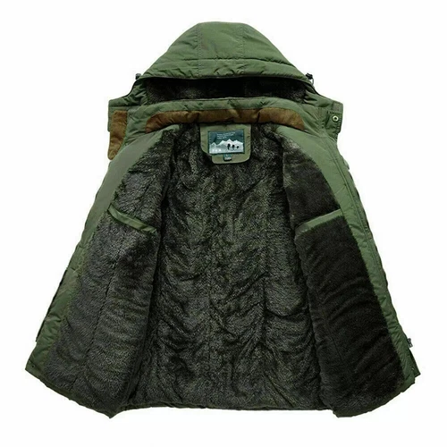 Herren Winterjacke Outdoor Jacke Warm Gefüttert Wasserdichte Parka Armee Mantel- - Bild 29 von 30
