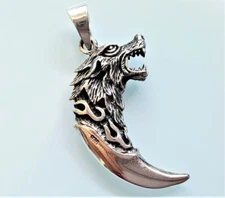 Wolf Fang STERLING SILVER 925 Pendant Wolf Claw Viking Wolf Talisman Amulet Gift