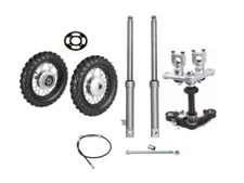Pair 2.50-10 Wheel Tire Sprocket + Front Forks Triple Mini Bike Honda CRF50 XR50