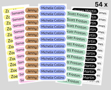 54 Personalised name labels Vinyl Stick On Name Labels school labels  stickers