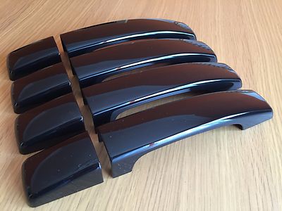 GLOSS BLACK DOOR HANDLES COVER FITS LAND ROVER DISCOVERY 3 4 2006+ NON KEYLESS