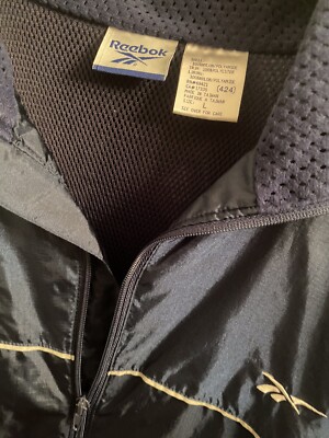 REEBOK BLUE FULL ZIP WINDBREAKER JACKET.. RN# 69421 CA#17335…LARGE