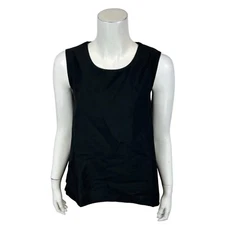 Truth + Style Women's Woven Sleeveless High-Low Hem Top Solid Black Small Size