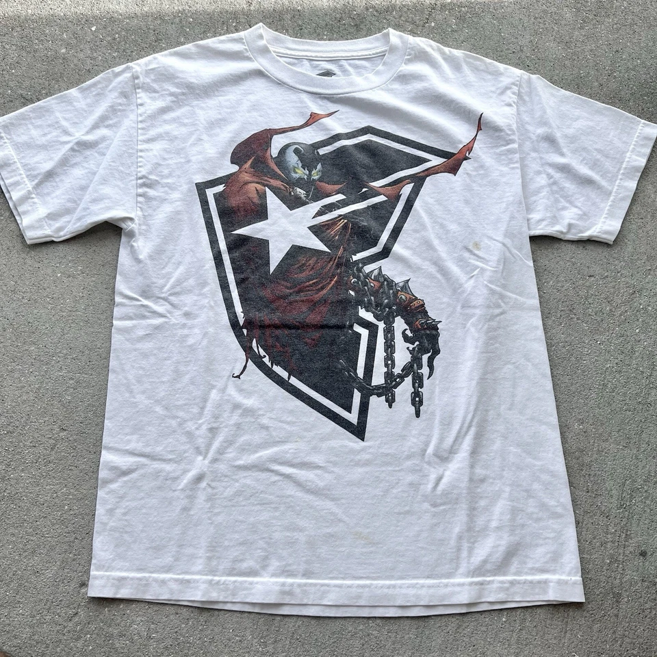 РЕДКАЯ знаменитые звезды и ремни Spawn юбилей футболка размер M ~ DC Marvel Y2K - Изображение 2 из 4