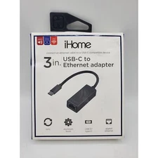 iHome USB type-C to ethernet adapter 3 inches *NEW* aluminum finish sync USB 3.1