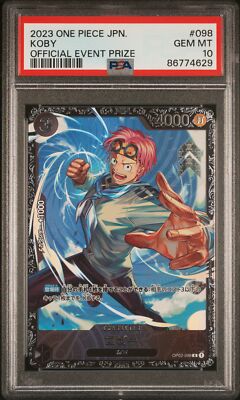 PSA 10 MINT JAPANESE ONE PIECE 2023 KOBY OP02-098 OFFICIAL EVENT