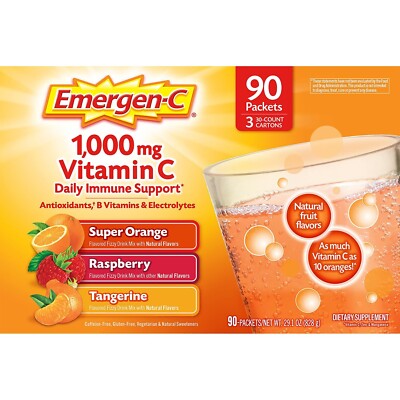 Emergen-C Variety Pack Dietary Supplement Drink Mix with 1000mg Vitamin C.