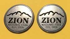 Zion National Park Cutout Ridgeline Letters Token