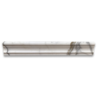 G13H Calacatta Gold Calcutta Marble 2x12 Chair Rail Trim Molding Honed
