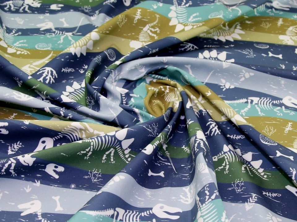 Minerva Fleece Rücken Softshell Beschichtungsstoff blau & grün - pro Meter