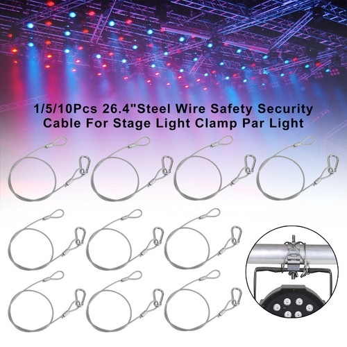 1/5/10Pcs 26.4"Cavo Sicurezza Sicurezza Filo Acciaio Per Palcoscenico Par Luce
