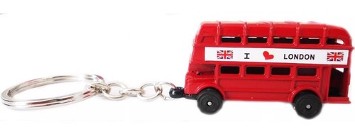 12 X Metallic London Bus Key Ring / Chain Red Tour Route Bus UK Souvenir Gift - Picture 2 of 3