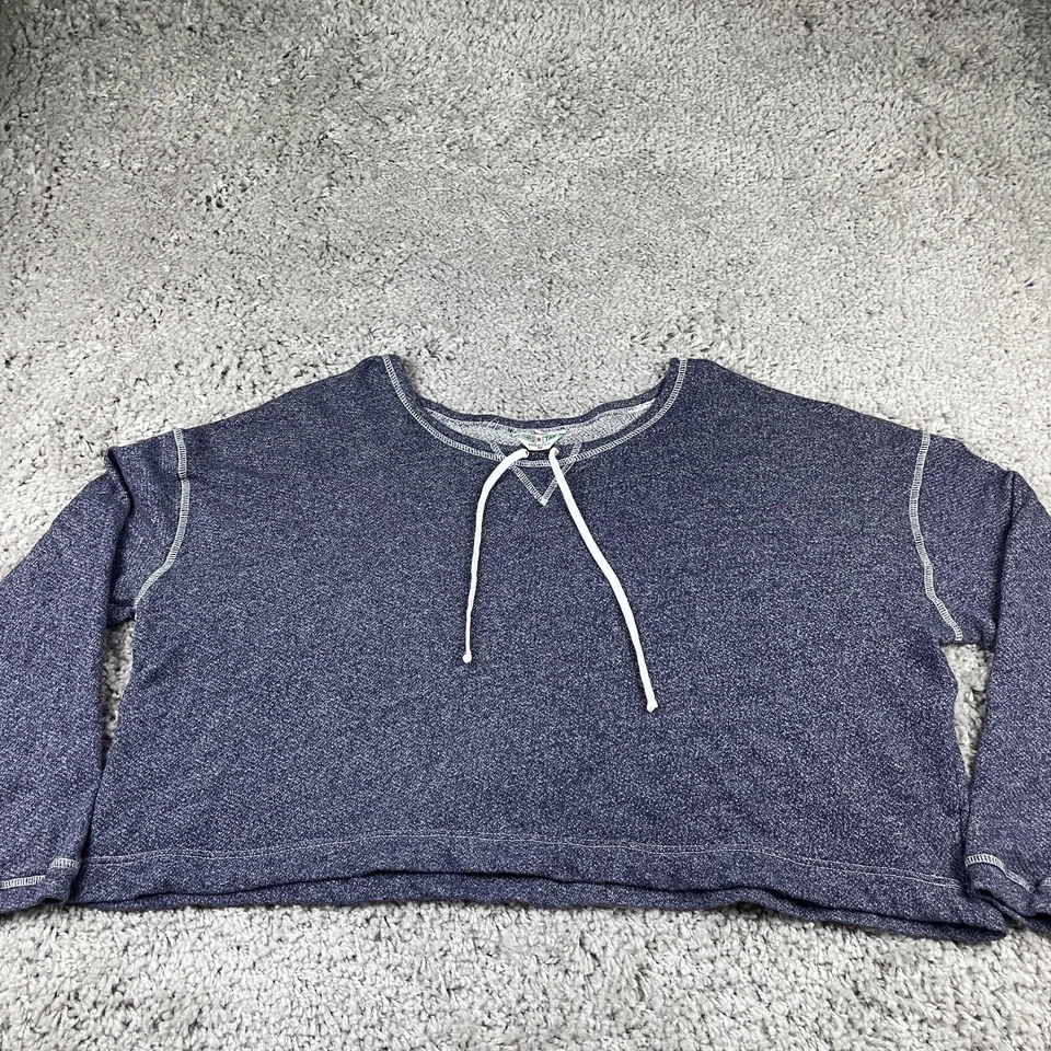 Жесткий хвост St Tropez слайдер толстовка женщин M синий укороченный Boxy большого размера L/S - Изображение 2 из 4