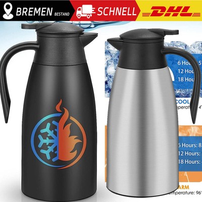 2 Liter Edelstahl Thermoskanne Teekanne Kaffeekanne Doppelwandige Isolierkanne