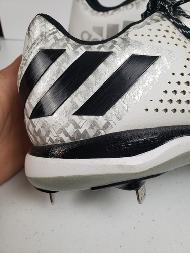 Adidas Litestrike Baseball Cleats White Black Low Top Men's Size 12 - Picture 13 of 20