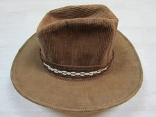 Vintage The Roundup Royal Quality Corduroy Cowboy Hat (M) 7 1/8 Union USA 