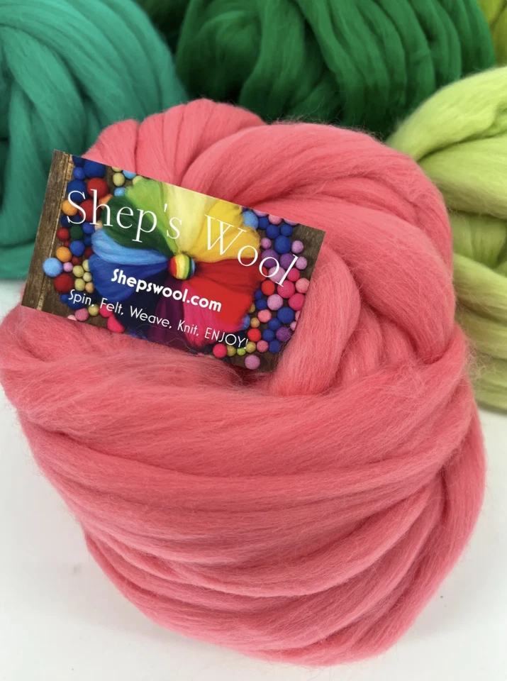 Pink Wool Roving, Pink Roving, Wool Rove, Pink Felting Wool, Pink Spin Fiber - Image 3 of 4