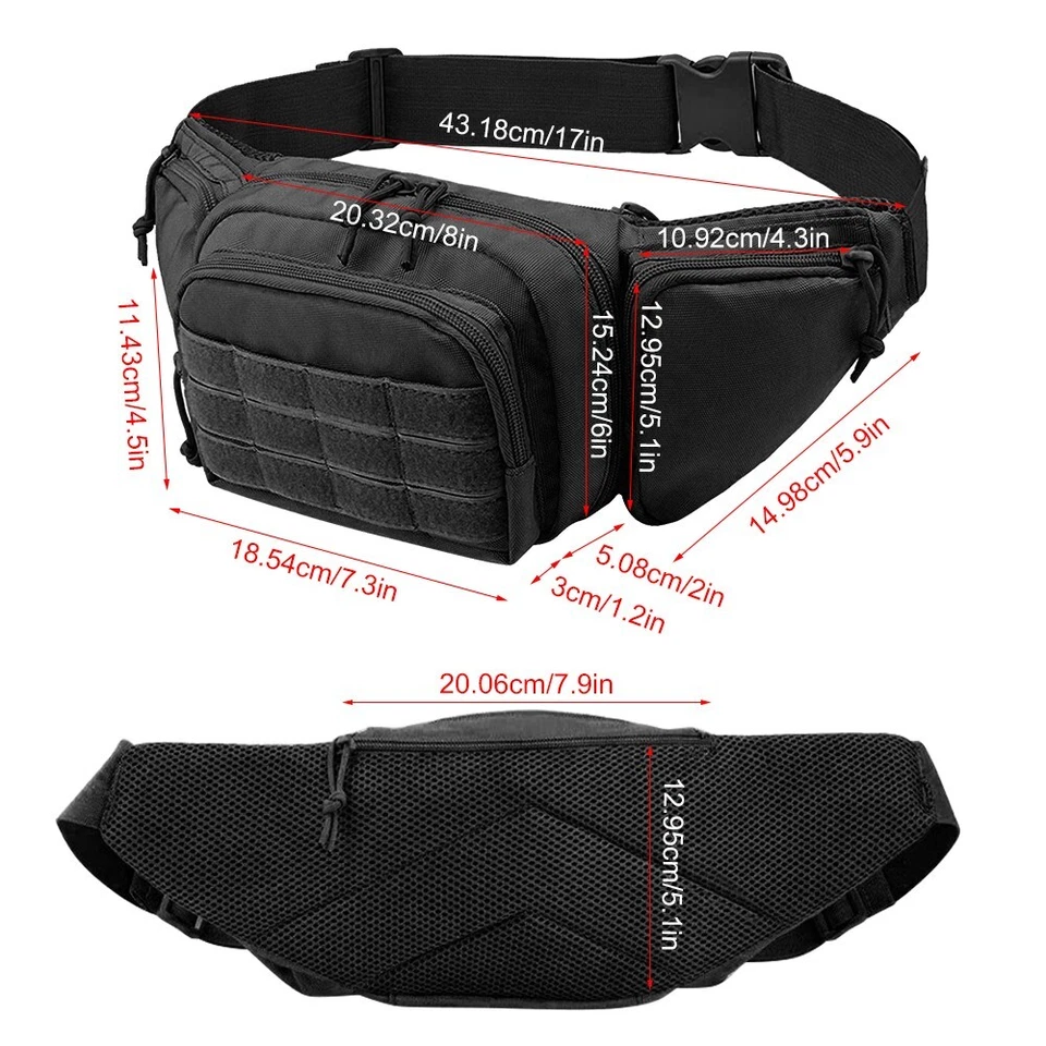 Tactical Concealed Carry Pistol Waist Pouch Gun Bag Military Fanny Pack Holster - Image 2 of 4