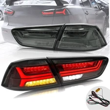 Customized SMOKED LED Tail Lights with Sequential Turn Sig. for 08-17 Lancer