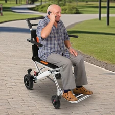 Travel Transport Wheelchair for Adults and Seniors Portable Folding Wheelchair