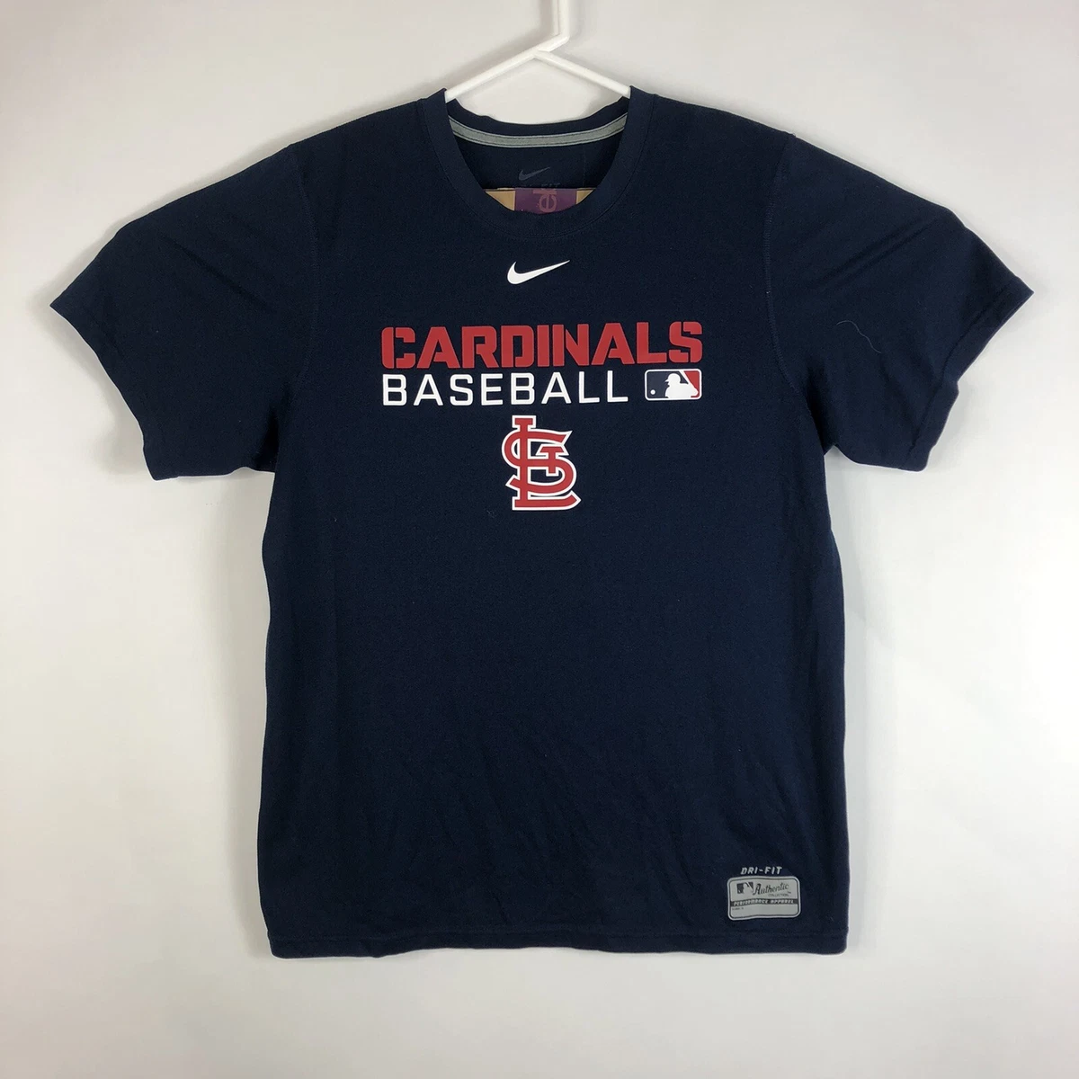 Mens S St Louis Cardinals Baseball Nike Dri-Fit T-Shirt Navy Blue MLB S/S