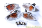 Vespa Set 4x Genuine Piaggio Indicators - Front & Rear / White - ET2 ET4 Clear Glass