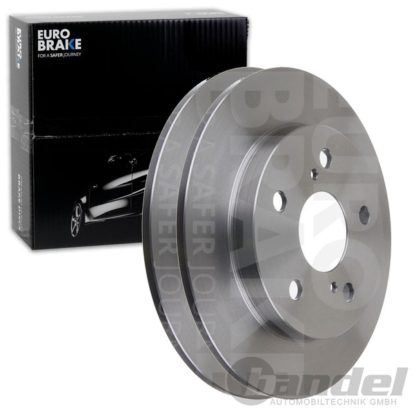2X Eurobrake Bremsscheiben 259Mm Voll Hinten Passend FÜR Toyota Auris Corolla |-image