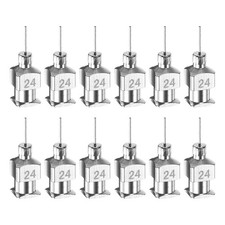 12 agujas dispensadoras de acero inoxidable 24G, tubo de aguja de pegamento de 1/4" punta roma