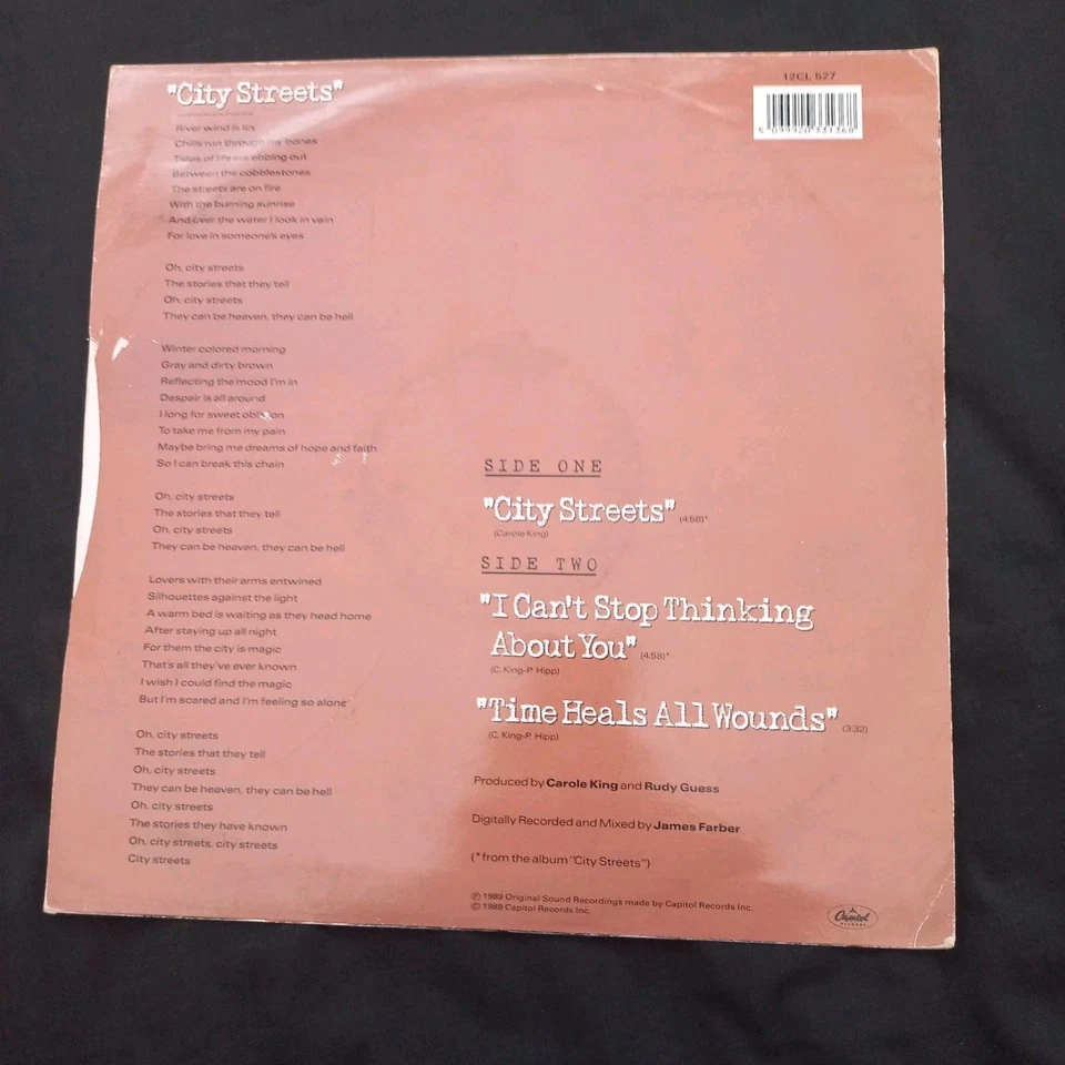 CAROLE KING -CITY STREETS -12" 3 TRACKS 12CL 527 Near Mint Vinyl  - Image 2 of 4
