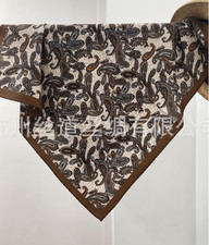 70 Cashmere 30 Silk Neckerchief Shape Bandana Scarf cashew Print 65X65cm Wrap