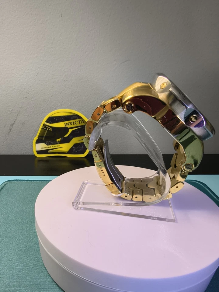 Reloj Pulsera Invicta Venom Cronógrafo Modelo 23893 Cuarzo Esfera Blanca Oro Foto 4 de 4