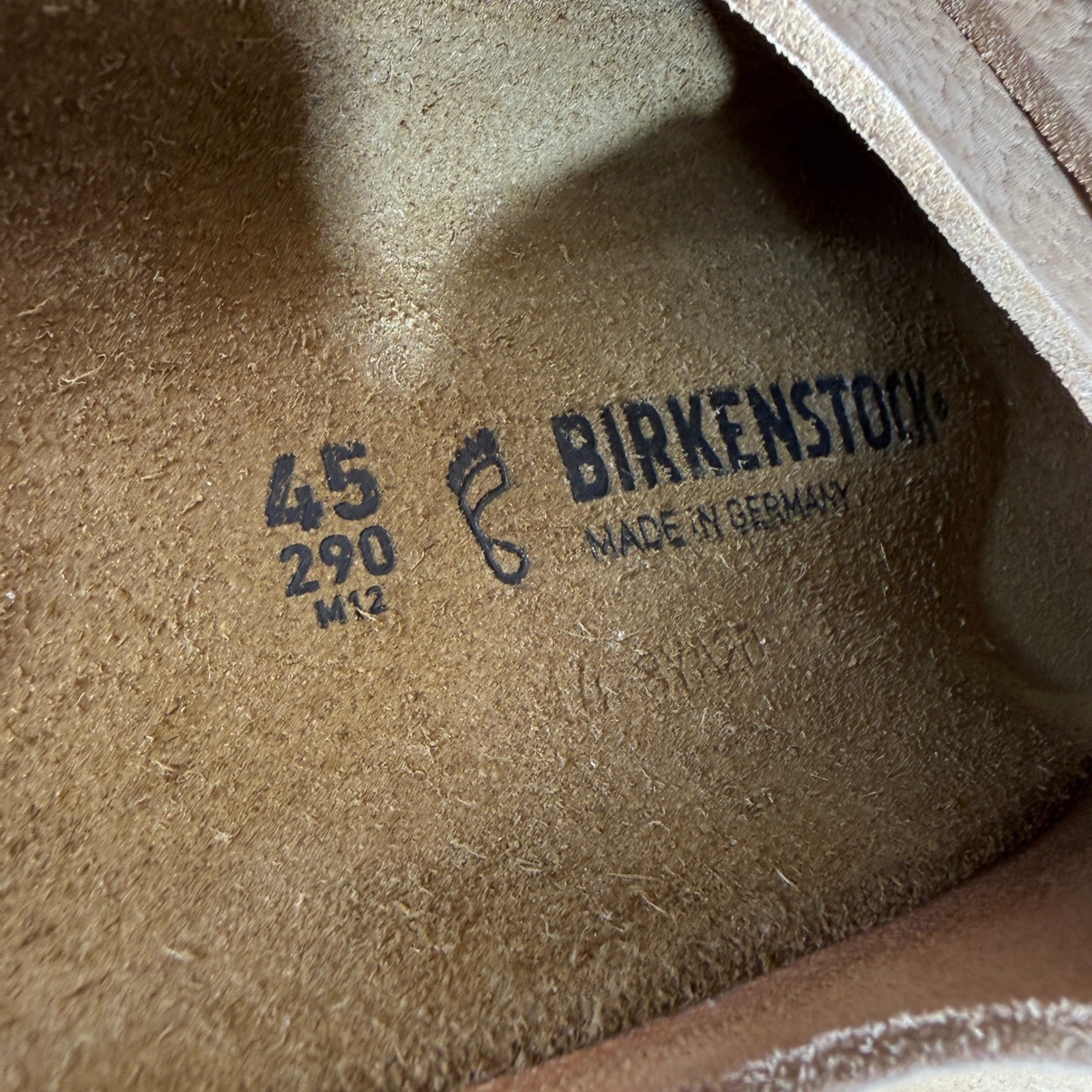 Birkenstock Kyoto Sandals Men EU45 US12 Tan Leather Slide Nubuck Hook Loop Strap image 6
