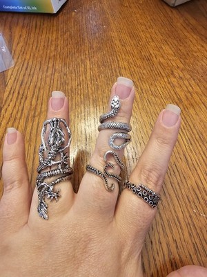 Stainless Steel Dragon, Snake And Octopus Tentacles Rings. 4 of Different Style