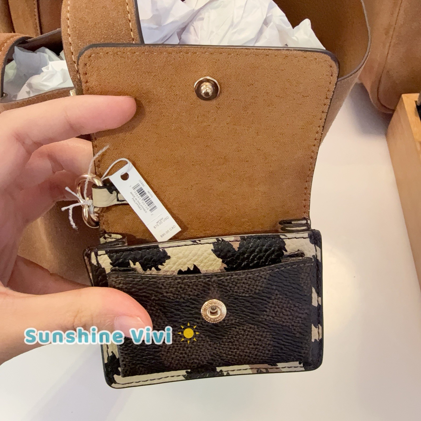 NWT Bundle COACH Klare Bag Charm Leopard CCE82 & CCC76 Hadley Turnlock Tote Bag image 5