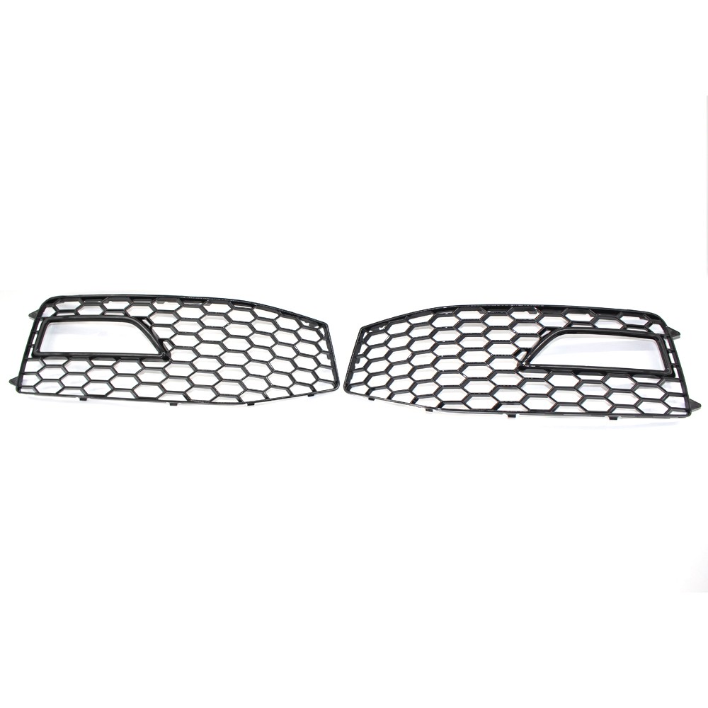 Honeycomb RS4 Style Front Grille+Fog Light Grille Covers For Audi A4 B8.5 13-16