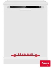 Amica Geschirrspüler 60 cm Weiß Halbbeladung Startzeitvorwahl freistehend