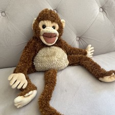 Rare Discontinued FOLKMANIS Monkey Long Leg Hand Puppet Stuffed Plush Zoo