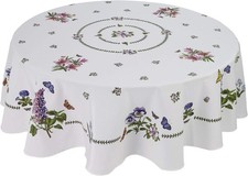 Avanti Portmeirion Botanic Garden Tablecloth, 70-Inch Round Multi Color