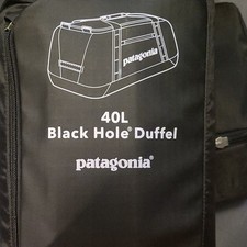 Patagonia Black Hole 40L Duffel Bag Black Backpack Straps Solid 49339
