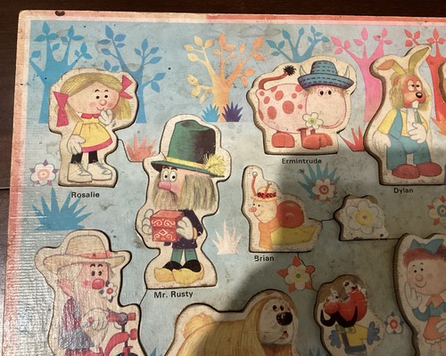 Vintage 1971 The Magic Roundabout Wooden Shape Sorter Puzzle - Picture 5 of 20