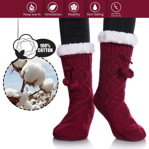 Yebing Womens Non Slip Slipper Socks Winter Warm Soft Cozy Fuzzy Fleece-lined... - Picture 5 of 6