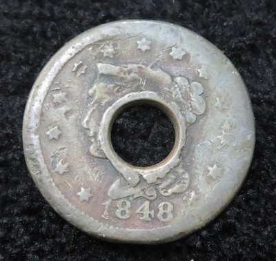 1848 Large Cent * Holed * Yikes * 5715