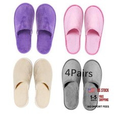 4Pairs Guest Slippers Disposable For Guests Washable Reusable Which Can Be