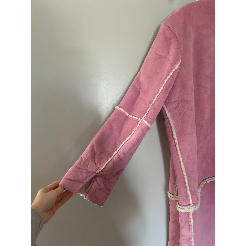 Chaqueta de Colección Suzanne Somers Bebé Rosa Sherpa Forrada con Cremallera 1X Foto 4 de 4