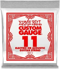 Ernie Ball Nickel Plain Single Guitar String .011 6-Pack 6 Pack 