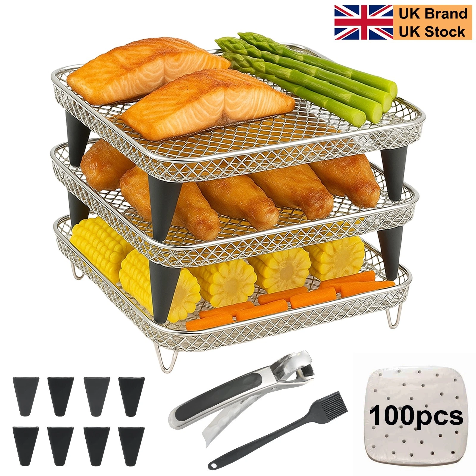 Magla Square Air Fryer Rack for Ninja Speedi 5.7L, Cosori 5.5L, Tefal 6.5L etc.
Opens in a new windo