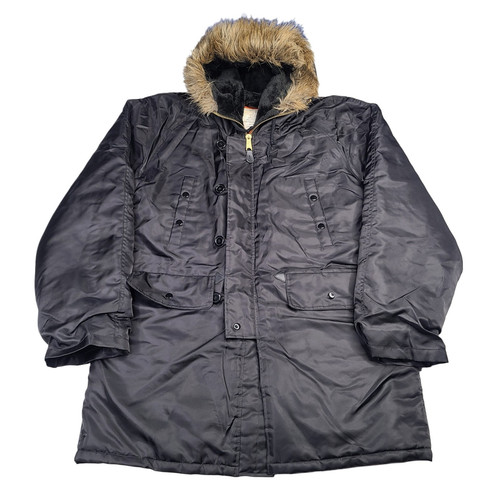 Mil-Spec N-3B Extreme Cold Weather Parka Military Coat size Large - Black