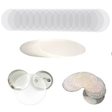 100 PCS Button Maker Clear Films 10 Star Overlay 2.28 Inch 58mm Badge Supply