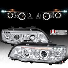 Fit 2001-2003 Bmw E53 X5 Dual Led Halo Projector Headlights Lamps Leftright Fit 2001-2003 Bmw E53 X5 Dual Led Halo Projector Headlights Lamps Leftright